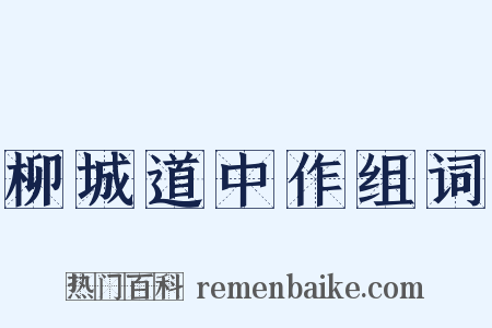 柳城道中作组词是什么意思的图片